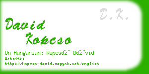 david kopcso business card