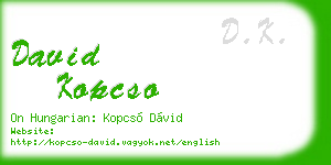 david kopcso business card